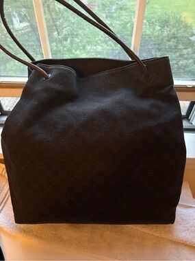 Gucci Black Monogram Tote Bag
